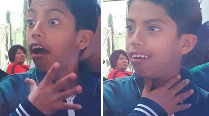 aparece niño sorprendido