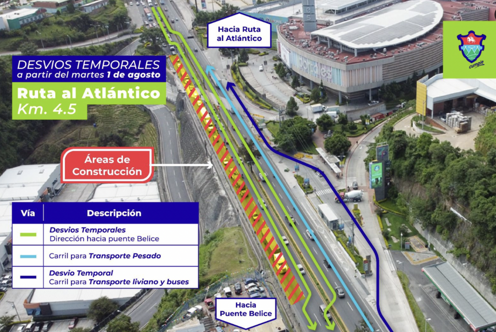 MuniGuate informa de cambio de carriles.