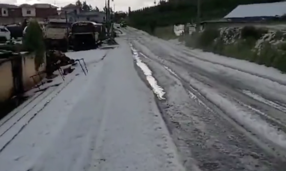 Se registra granizo en Quetzaltenango.