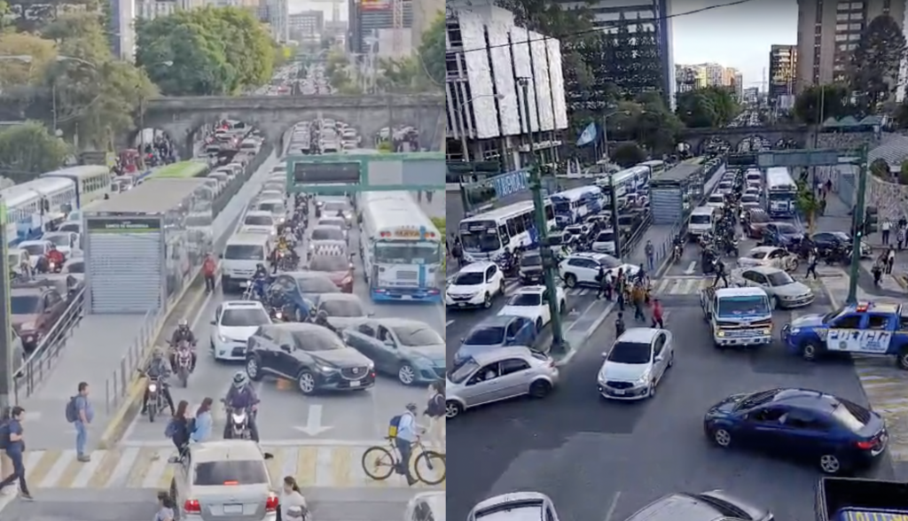 Liberan el paso tras bloqueo frente a la Municipalidad de Guatemala