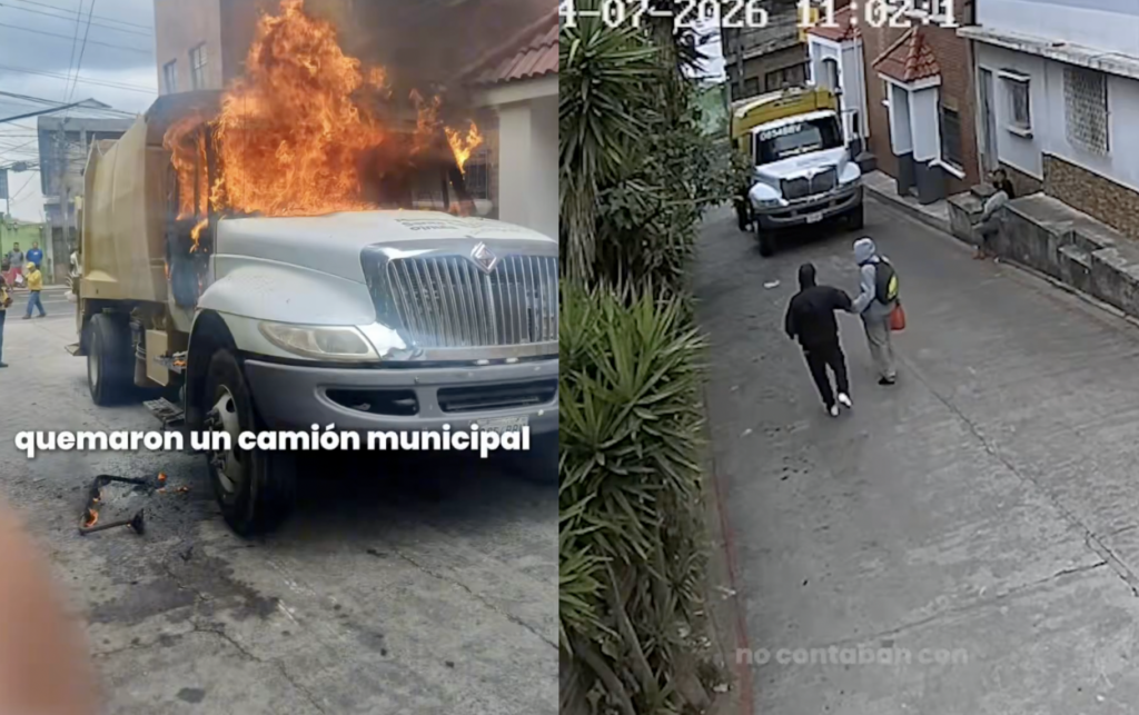 “Los estamos siguiendo”: buscan a sospechosos de incendiar camión recolector de basura