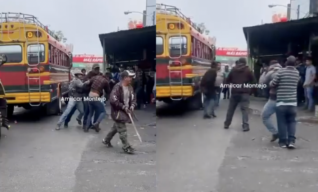 VIDEO: Pelea por pasajero desata riña entre pilotos y ayudantes de buses