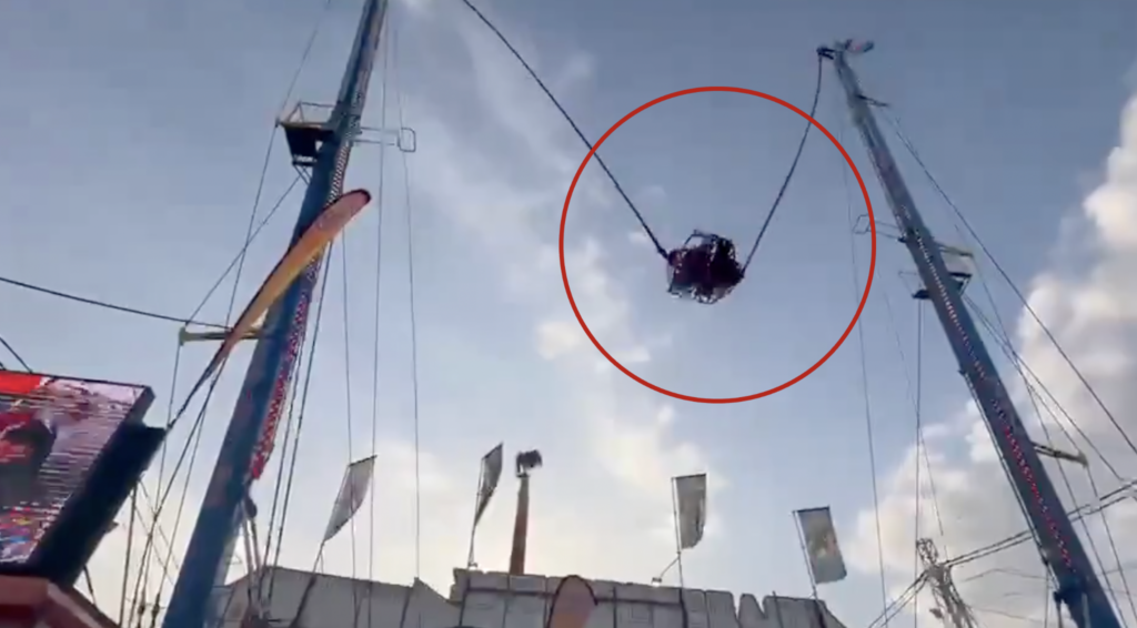 VIDEO: Falla en juego mecánico provoca pánico y deja cuatro heridos en feria