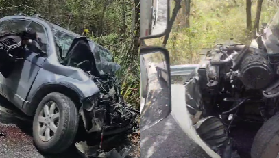 «Saquémoslos»: Camión colisiona con carro y deja dos fallecidos (video)