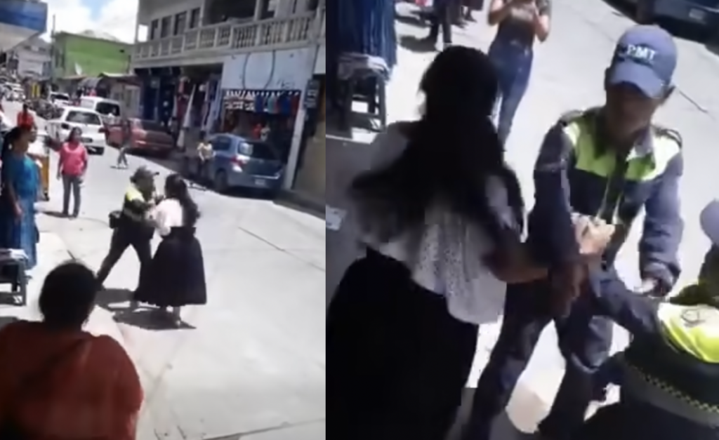 VIDEO: Agente de PMT y mujer protagonizan pelea en la vía pública